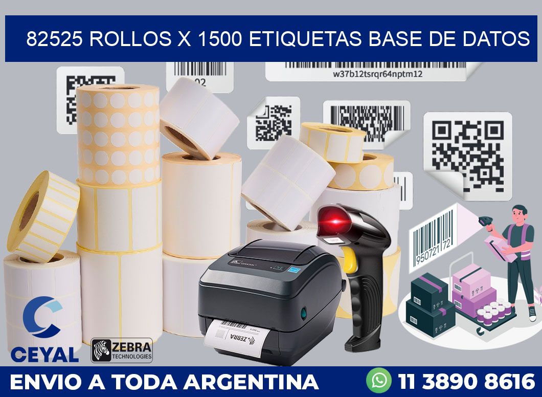 82525 Rollos x 1500 etiquetas base de datos