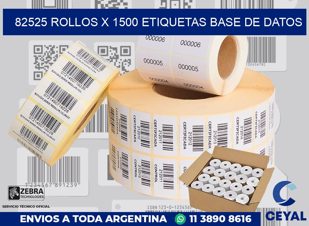 82525 Rollos x 1500 etiquetas base de datos