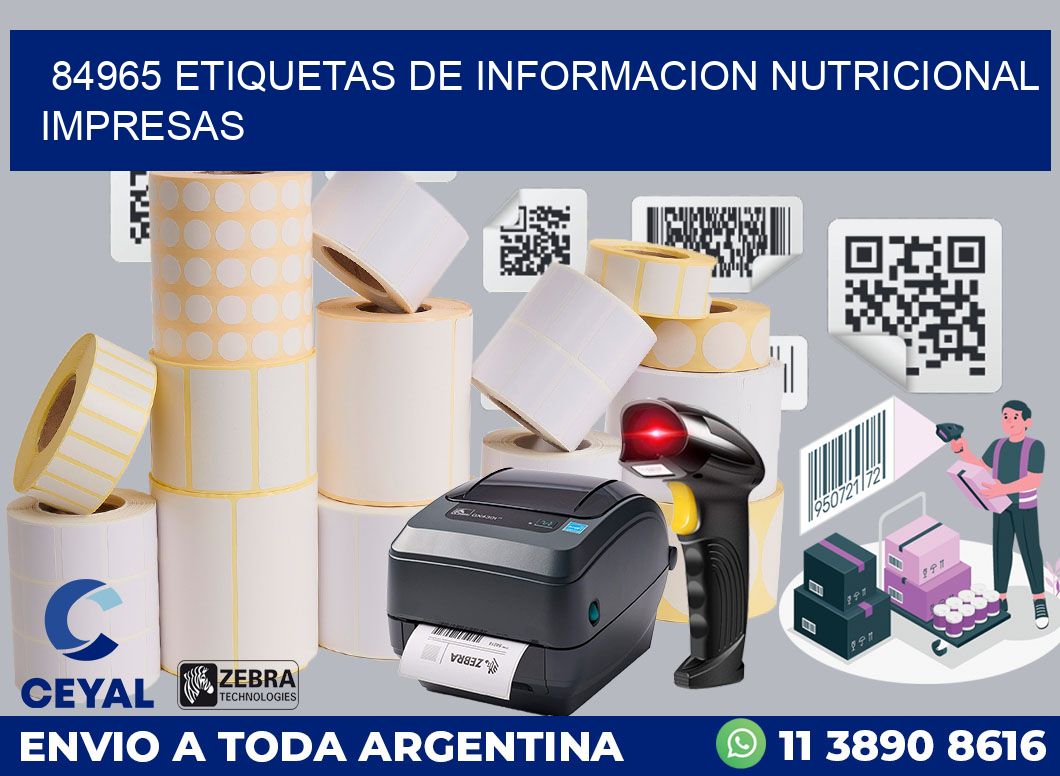 84965 ETIQUETAS DE INFORMACION NUTRICIONAL IMPRESAS