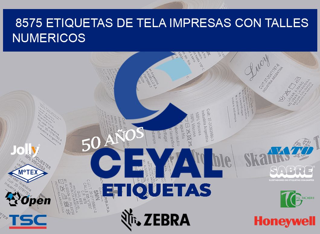 8575 ETIQUETAS DE TELA IMPRESAS CON TALLES NUMERICOS