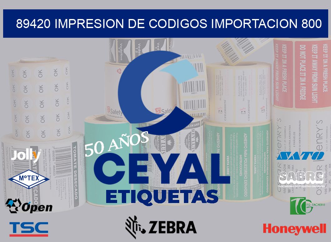 89420 impresion de codigos importacion 800
