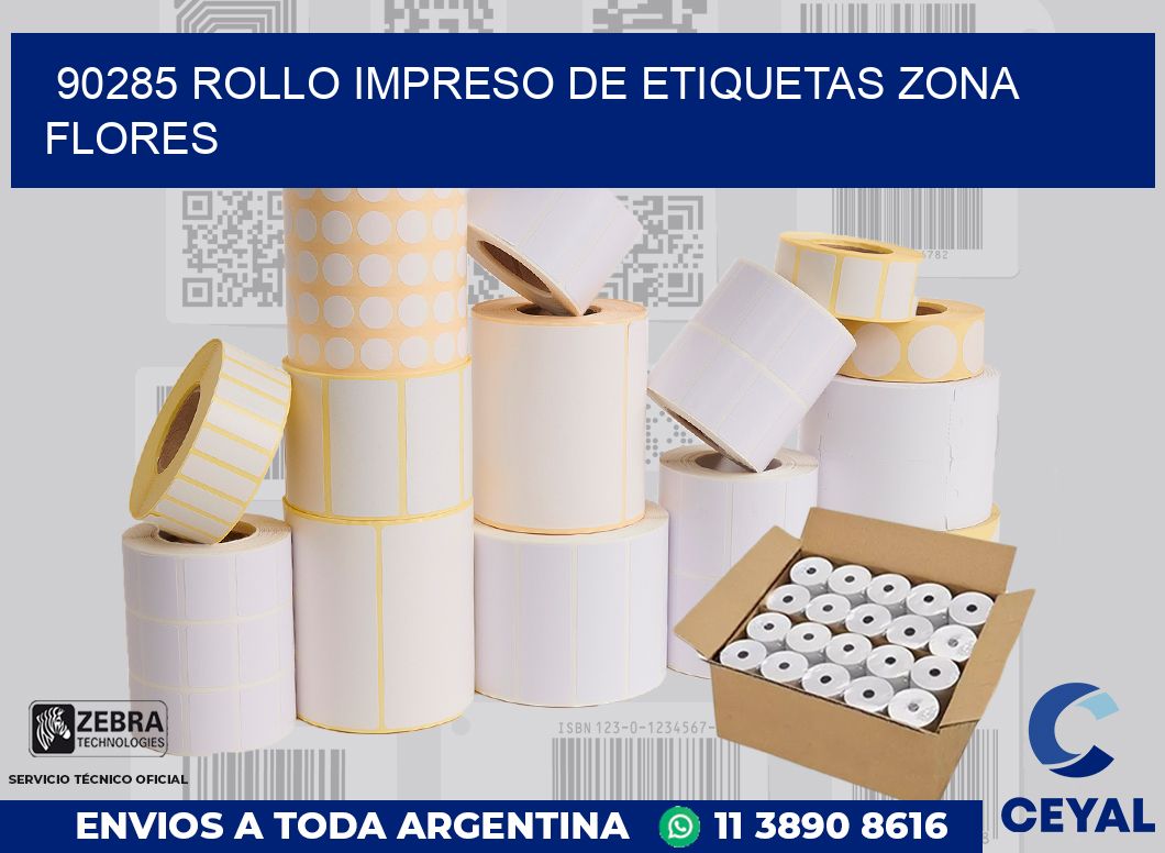 90285 ROLLO IMPRESO DE ETIQUETAS ZONA FLORES