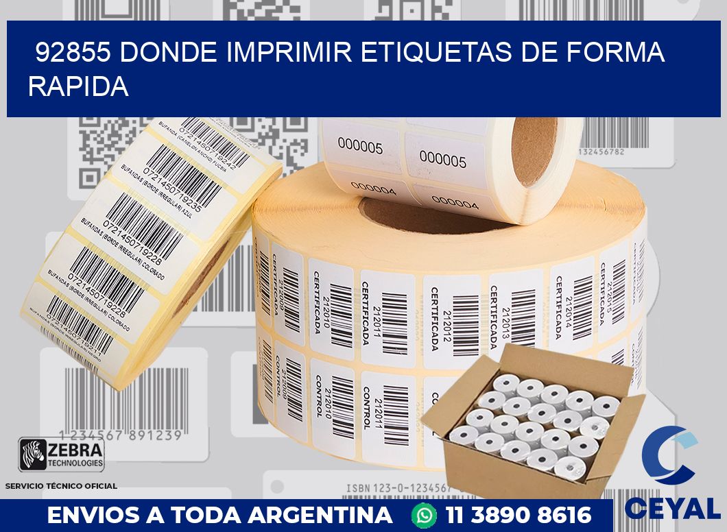 92855 DONDE IMPRIMIR ETIQUETAS DE FORMA RAPIDA
