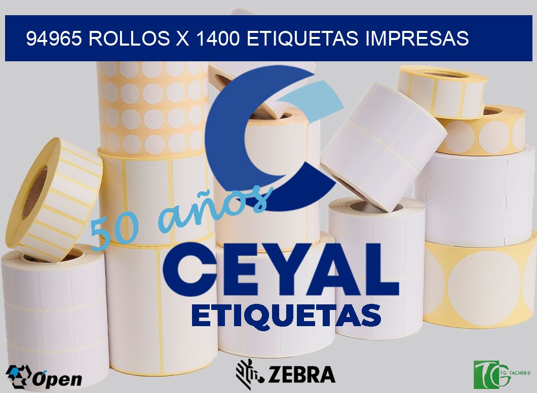 94965 Rollos x 1400 etiquetas impresas
