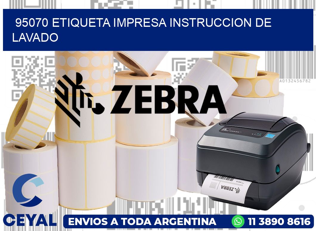 95070 ETIQUETA IMPRESA INSTRUCCION DE LAVADO
