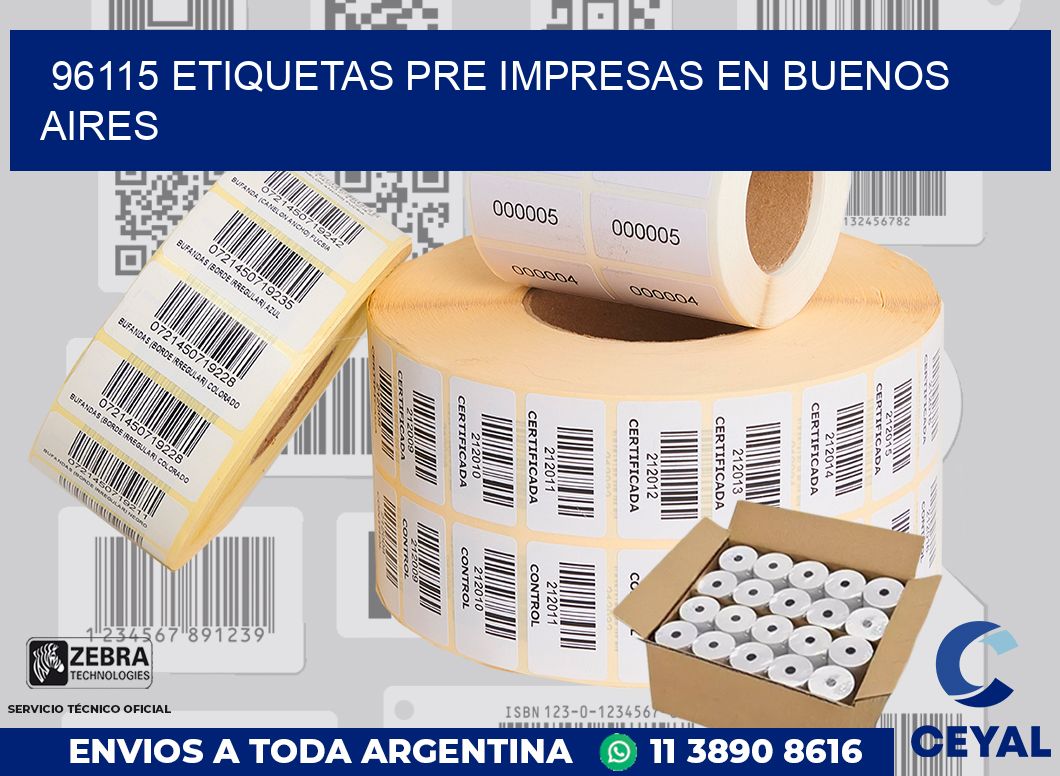96115 ETIQUETAS PRE IMPRESAS EN BUENOS AIRES