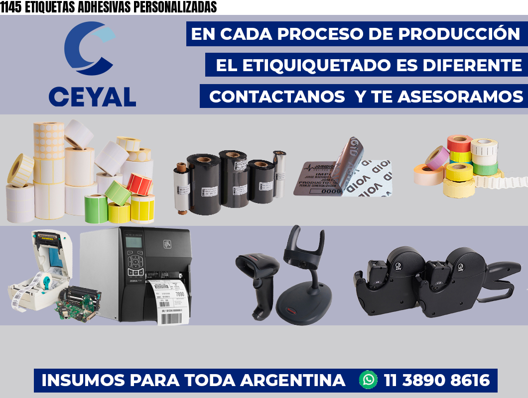 1145 ETIQUETAS ADHESIVAS PERSONALIZADAS