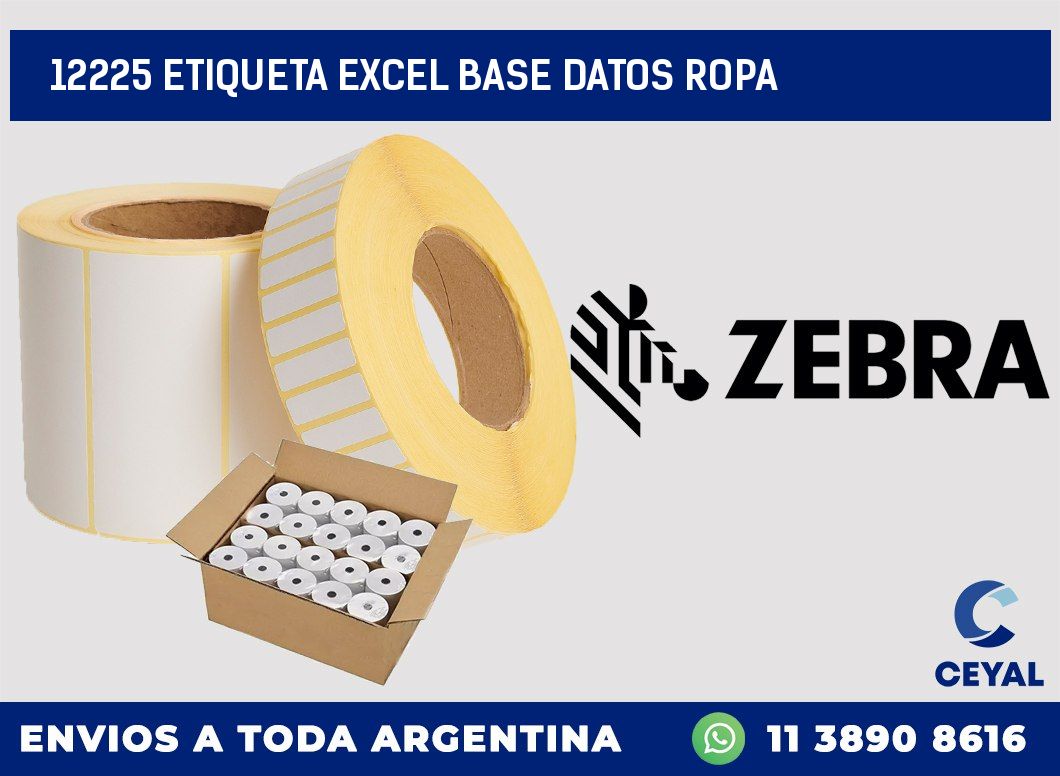12225 etiqueta excel base datos ropa