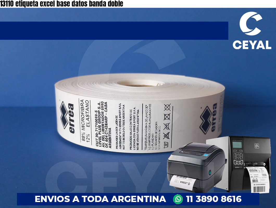 13110 etiqueta excel base datos banda doble