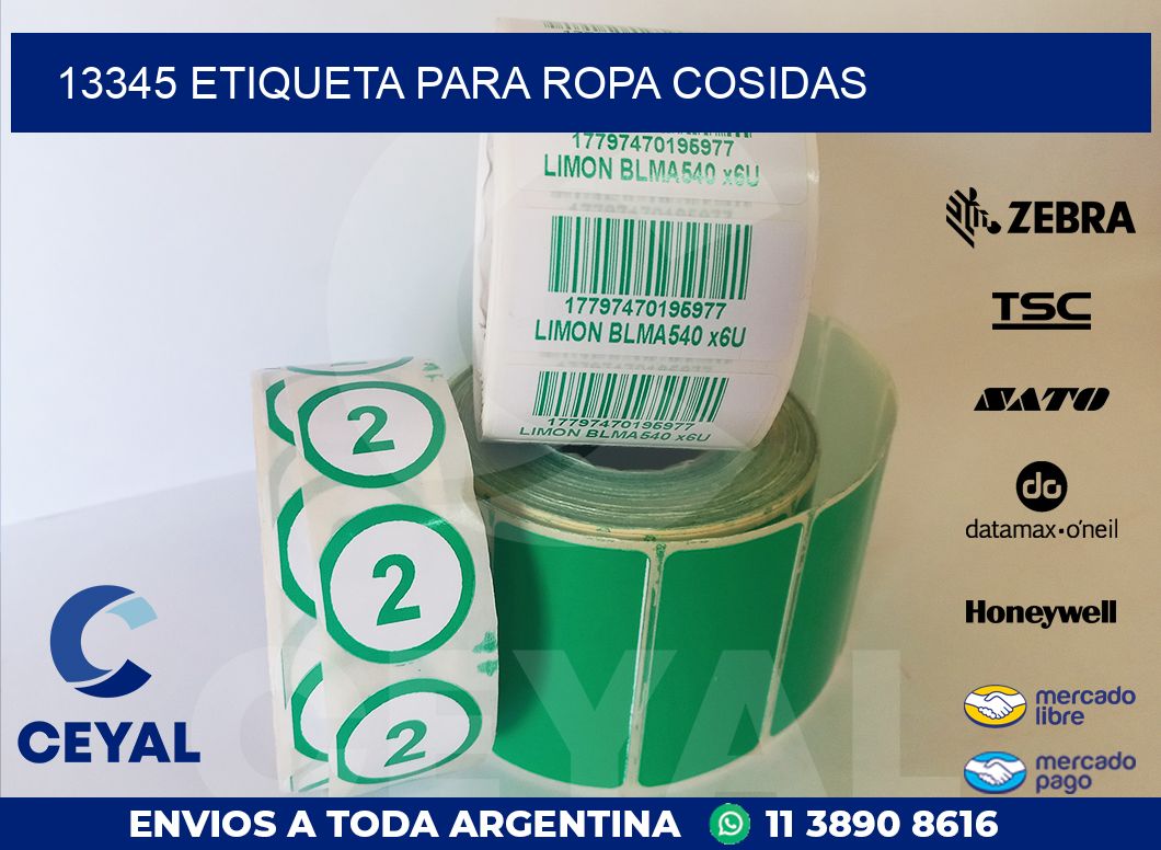 13345 ETIQUETA PARA ROPA COSIDAS
