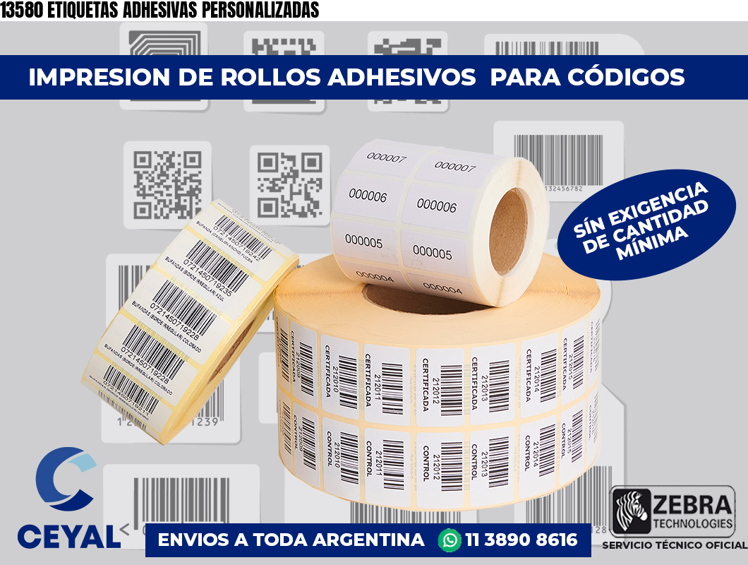 13580 ETIQUETAS ADHESIVAS PERSONALIZADAS