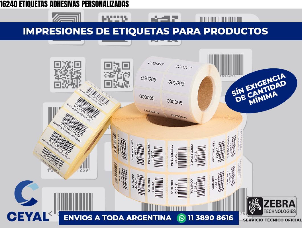 16240 ETIQUETAS ADHESIVAS PERSONALIZADAS