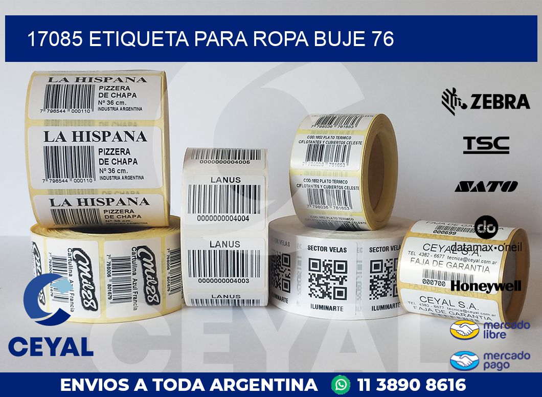 17085 ETIQUETA PARA ROPA BUJE 76