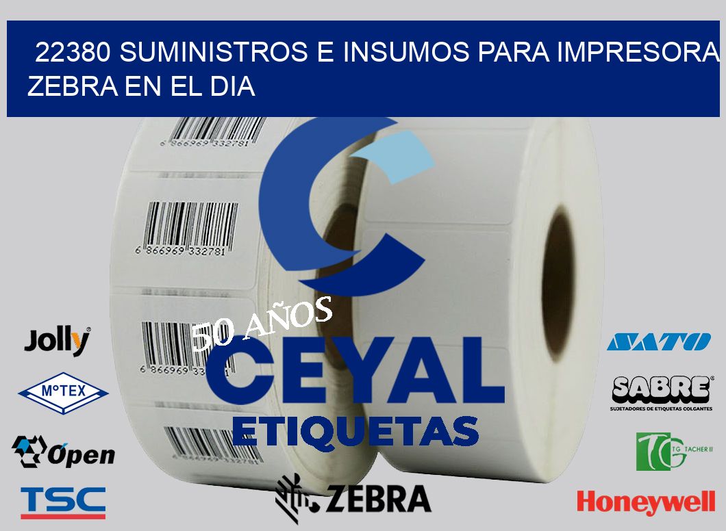 22380 SUMINISTROS E INSUMOS PARA IMPRESORA ZEBRA EN EL DIA