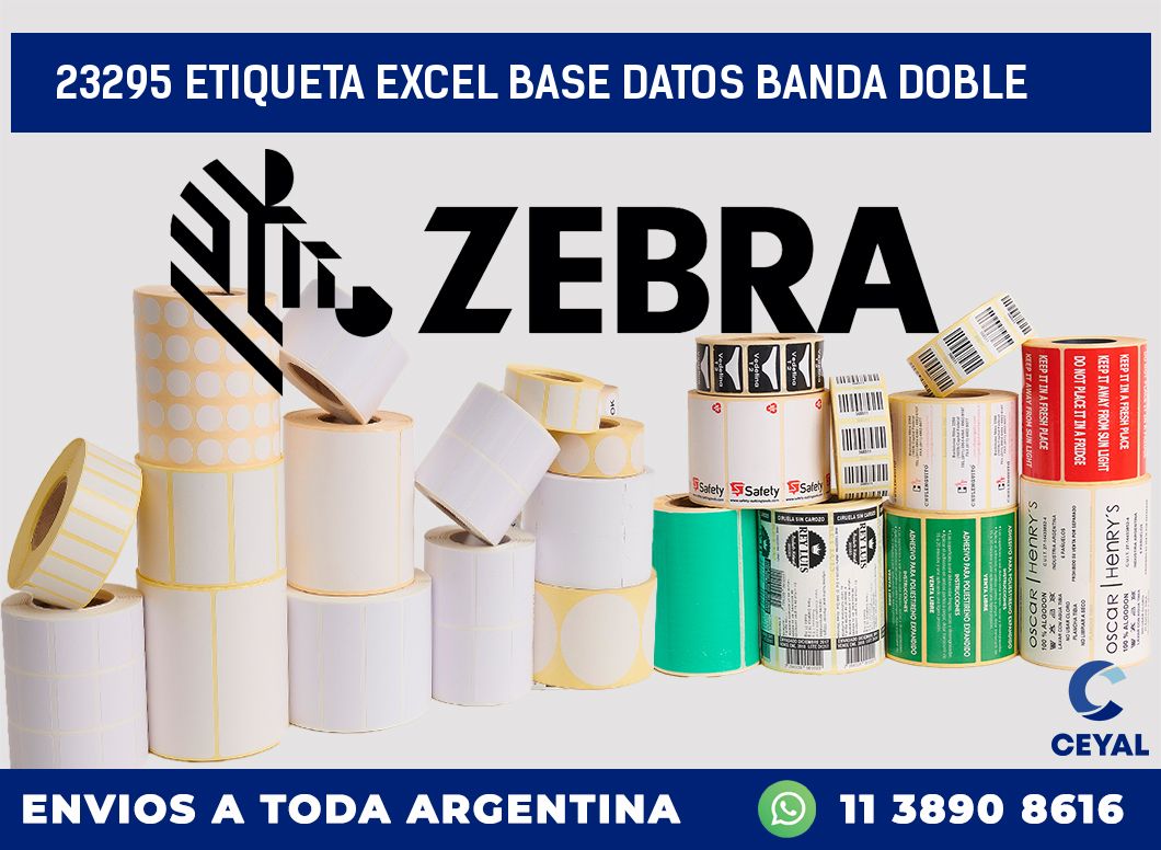 23295 etiqueta excel base datos banda doble