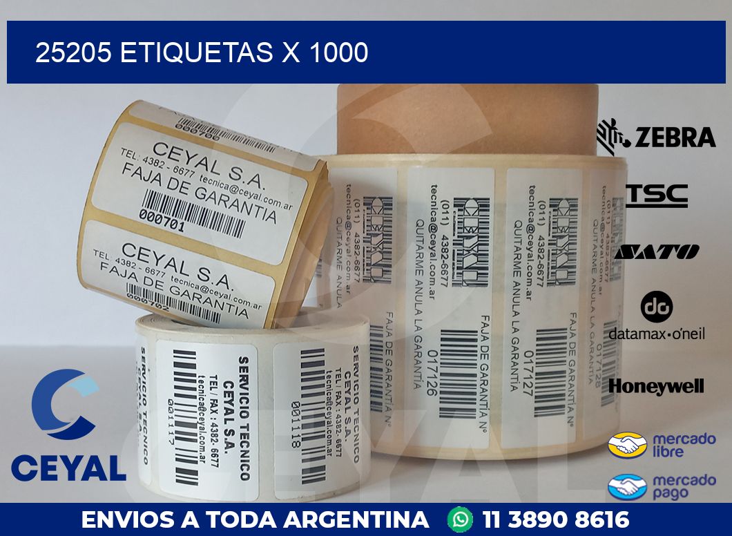 25205 ETIQUETAS X 1000