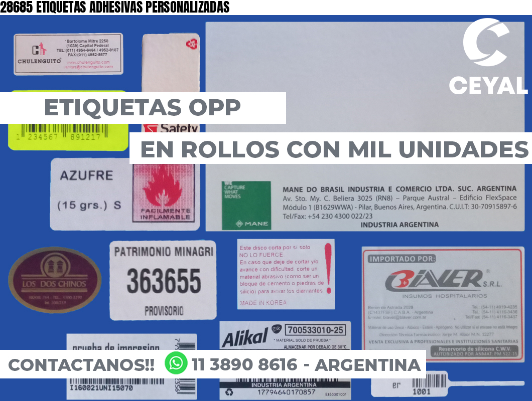 28685 ETIQUETAS ADHESIVAS PERSONALIZADAS