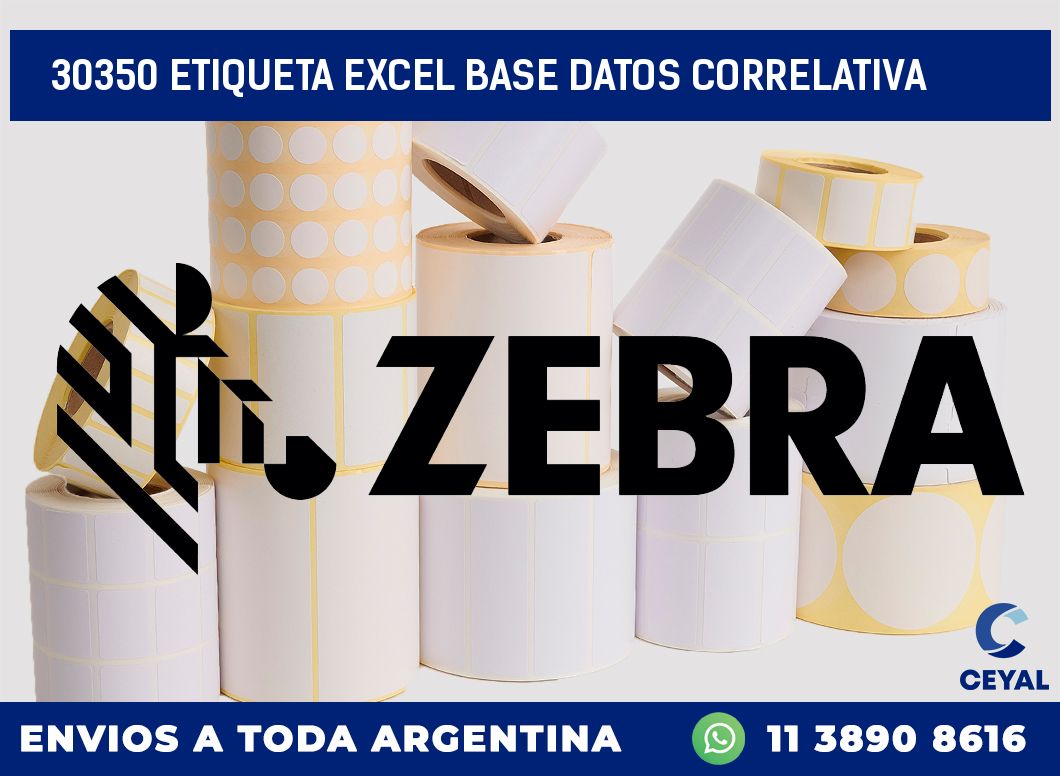 30350 etiqueta excel base datos correlativa