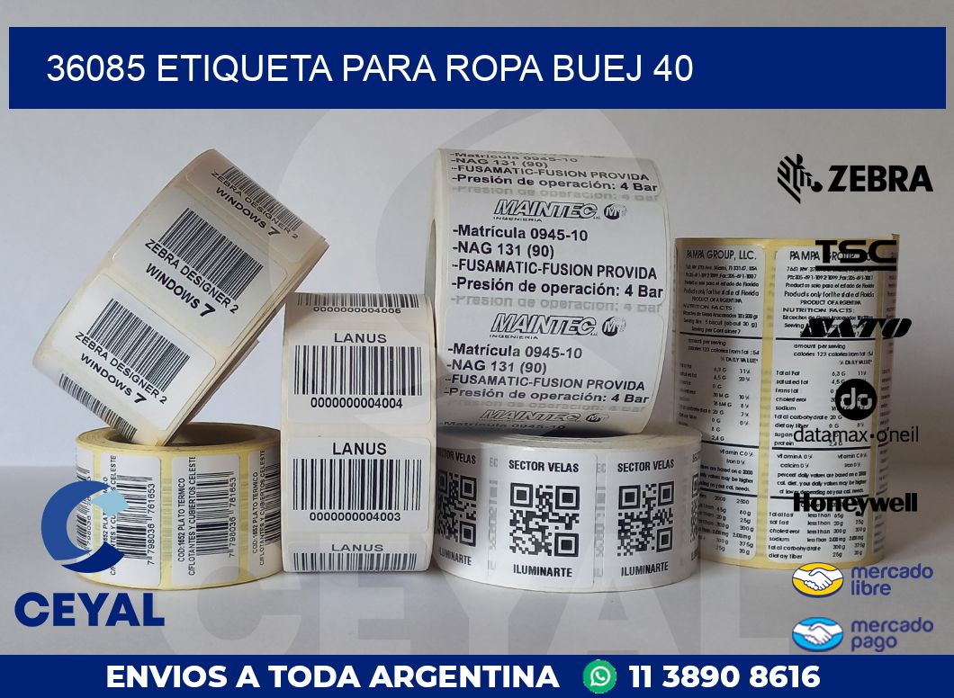 36085 ETIQUETA PARA ROPA BUEJ 40