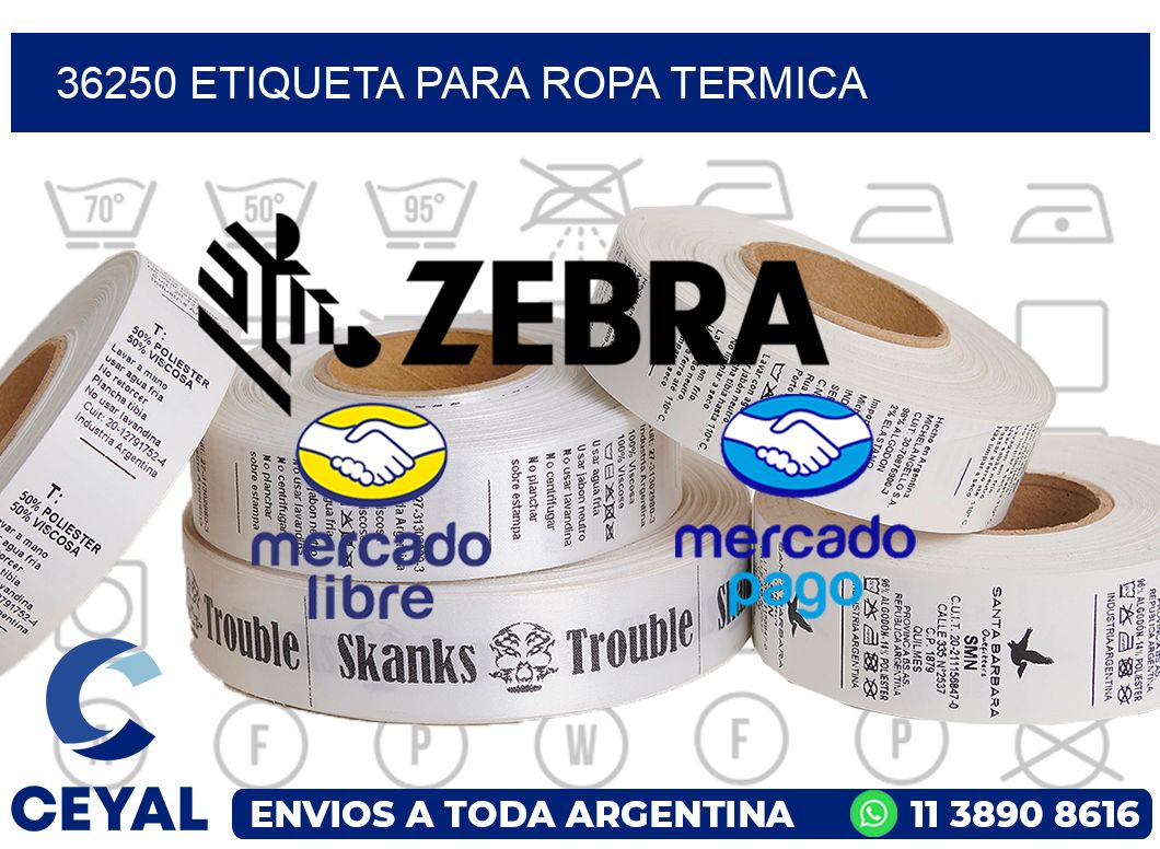 36250 ETIQUETA PARA ROPA TERMICA