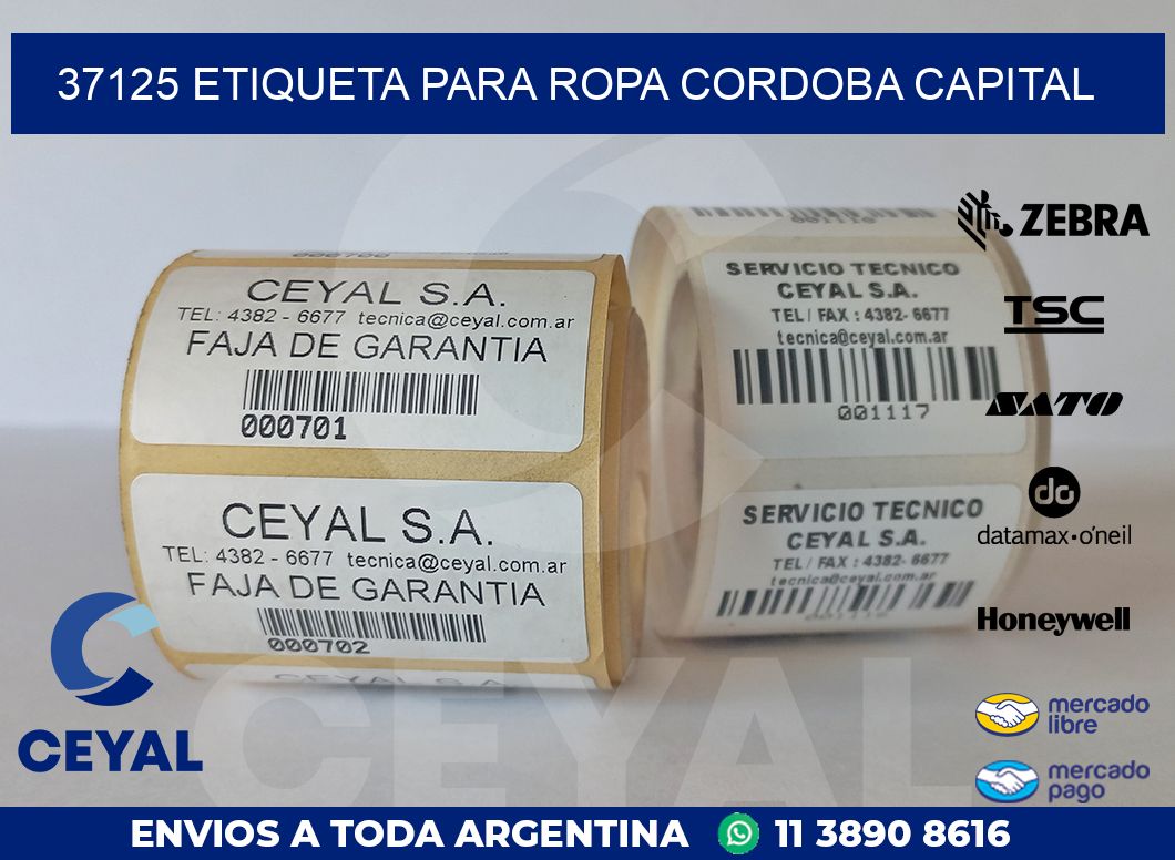 37125 ETIQUETA PARA ROPA CORDOBA CAPITAL
