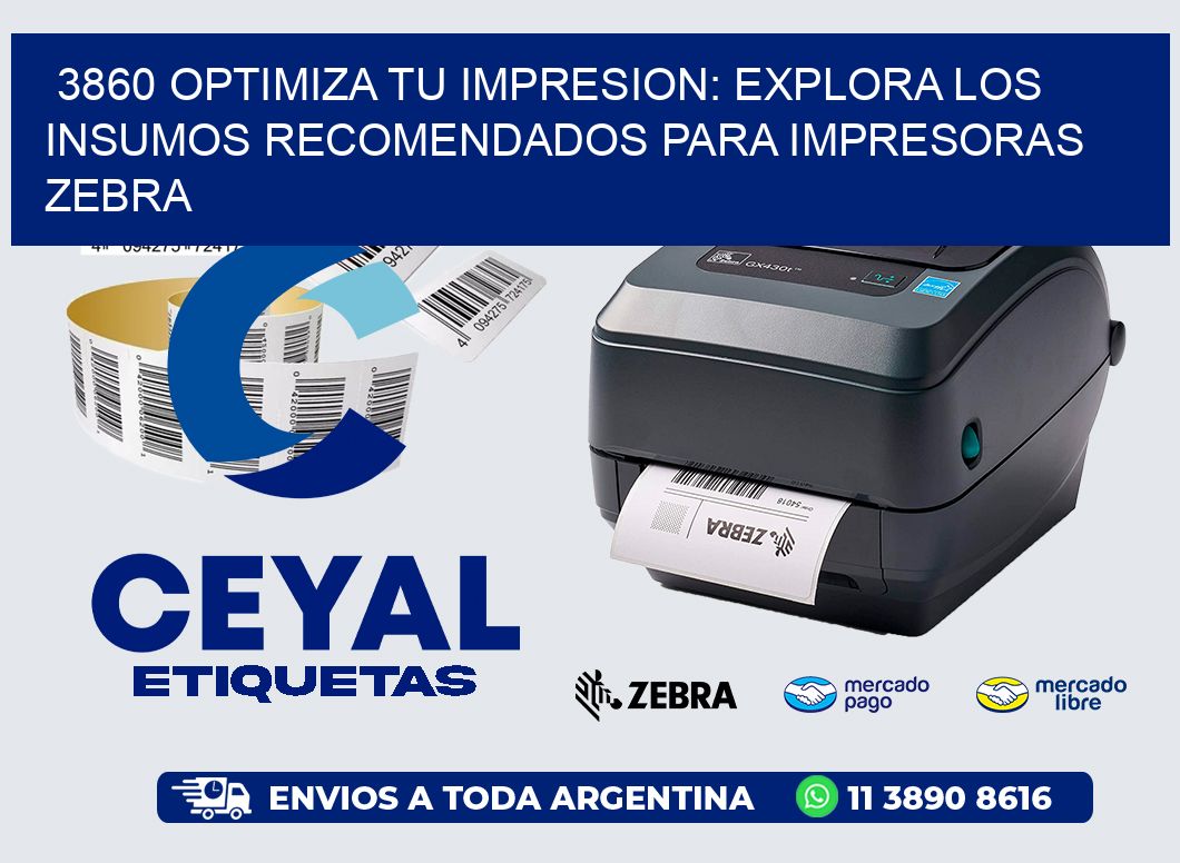 3860 OPTIMIZA TU IMPRESION: EXPLORA LOS INSUMOS RECOMENDADOS PARA IMPRESORAS ZEBRA