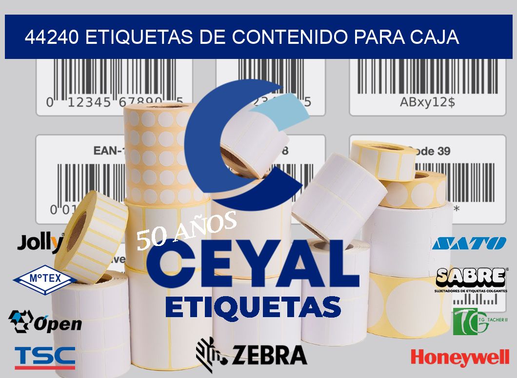 44240 etiquetas de contenido para caja