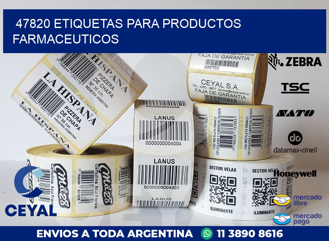 47820 ETIQUETAS PARA PRODUCTOS FARMACEUTICOS