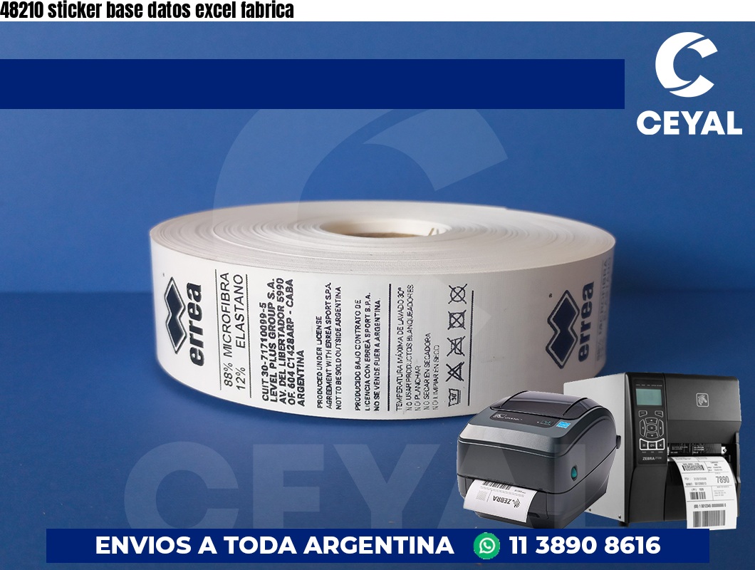 48210 sticker base datos excel fabrica