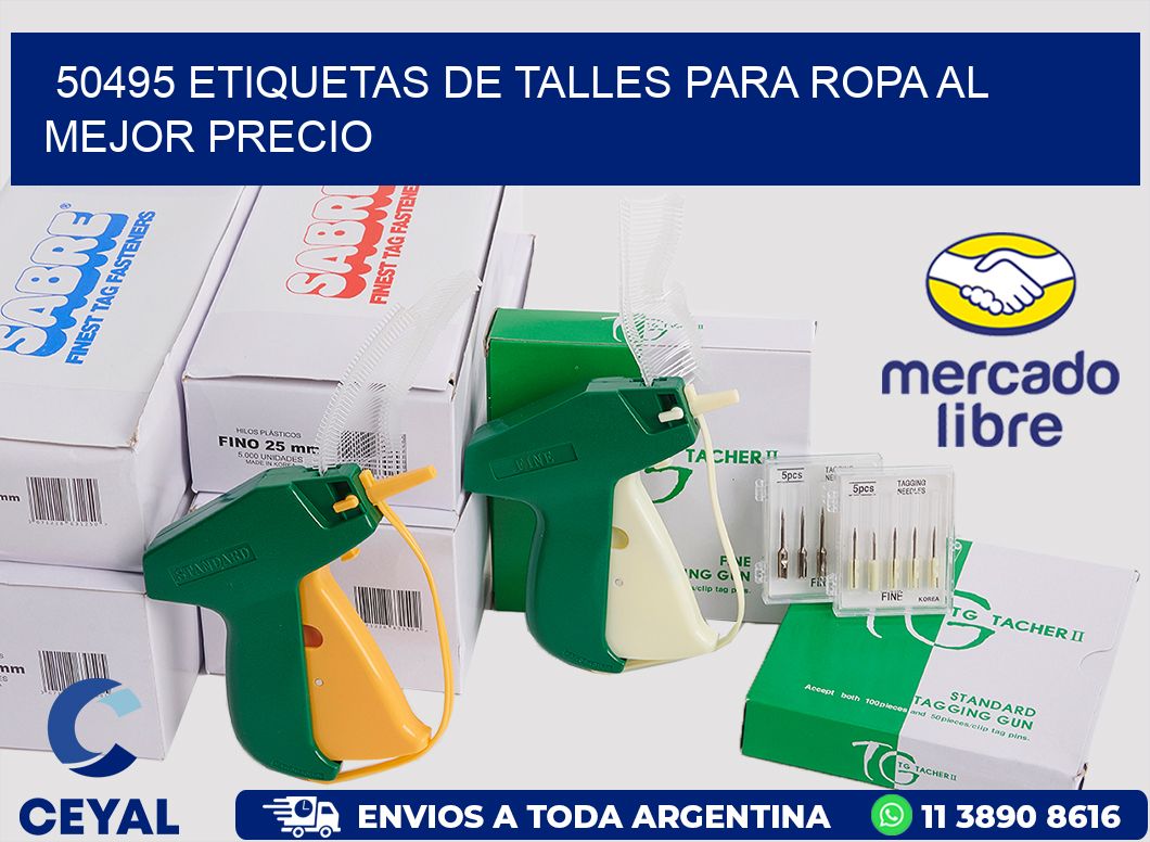50495 ETIQUETAS DE TALLES PARA ROPA AL MEJOR PRECIO