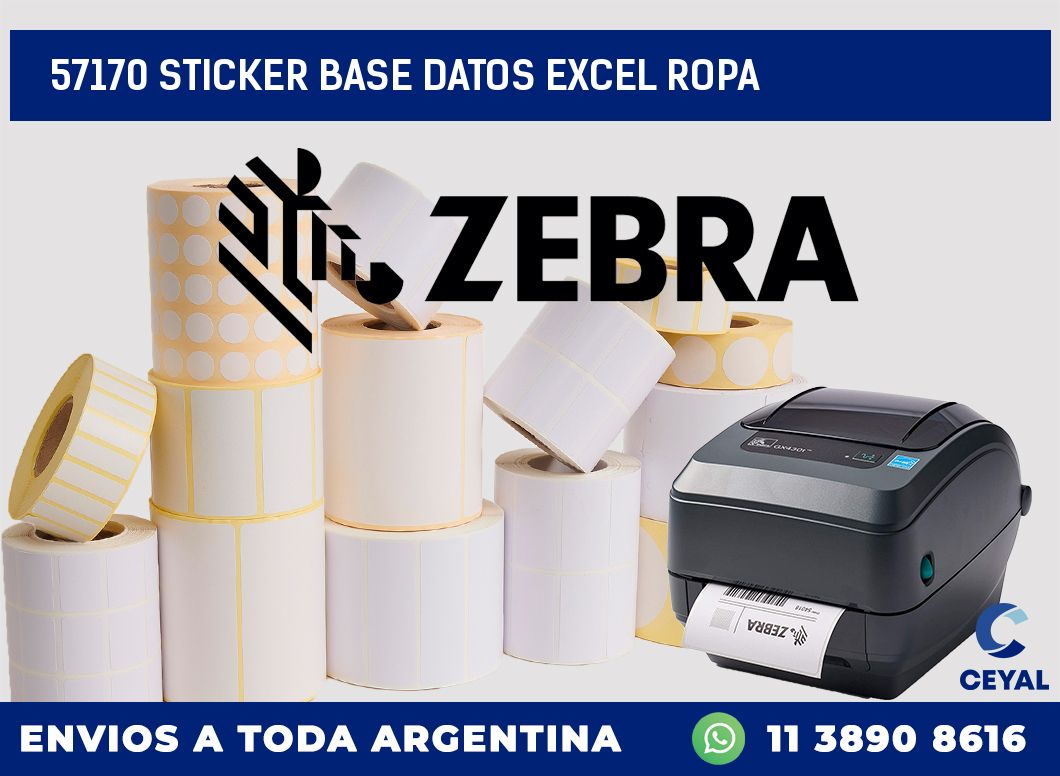 57170 sticker base datos excel ropa