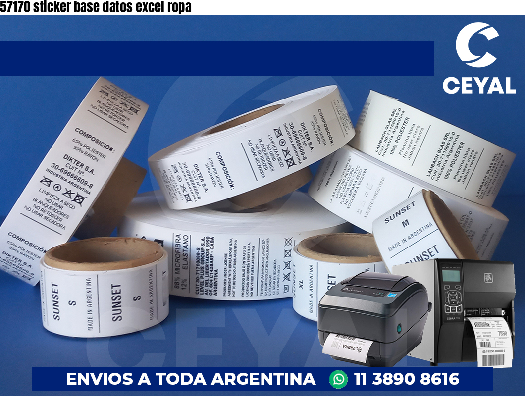 57170 sticker base datos excel ropa