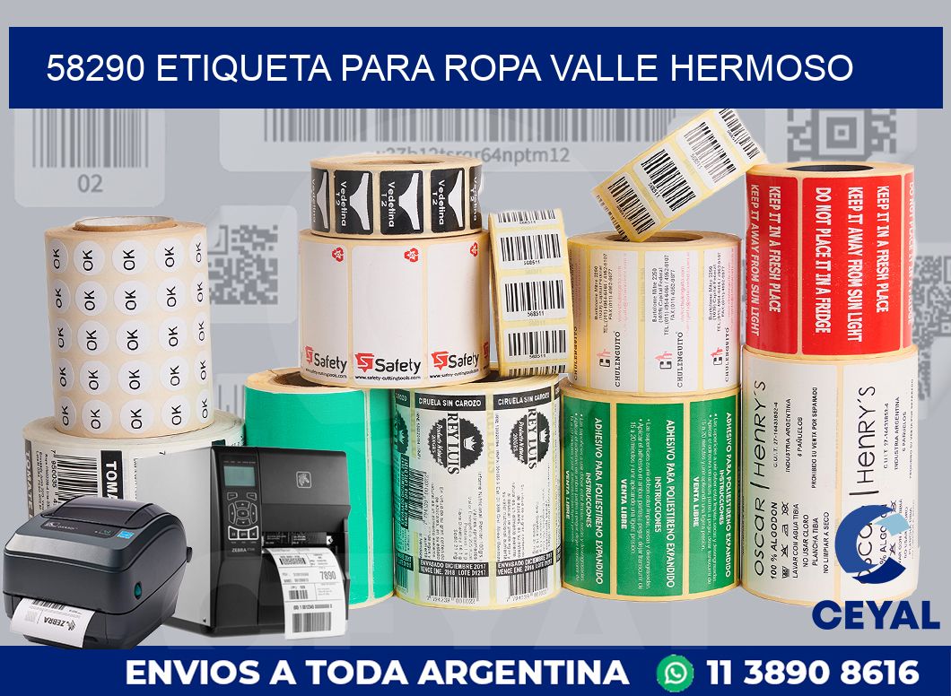 58290 ETIQUETA PARA ROPA VALLE HERMOSO