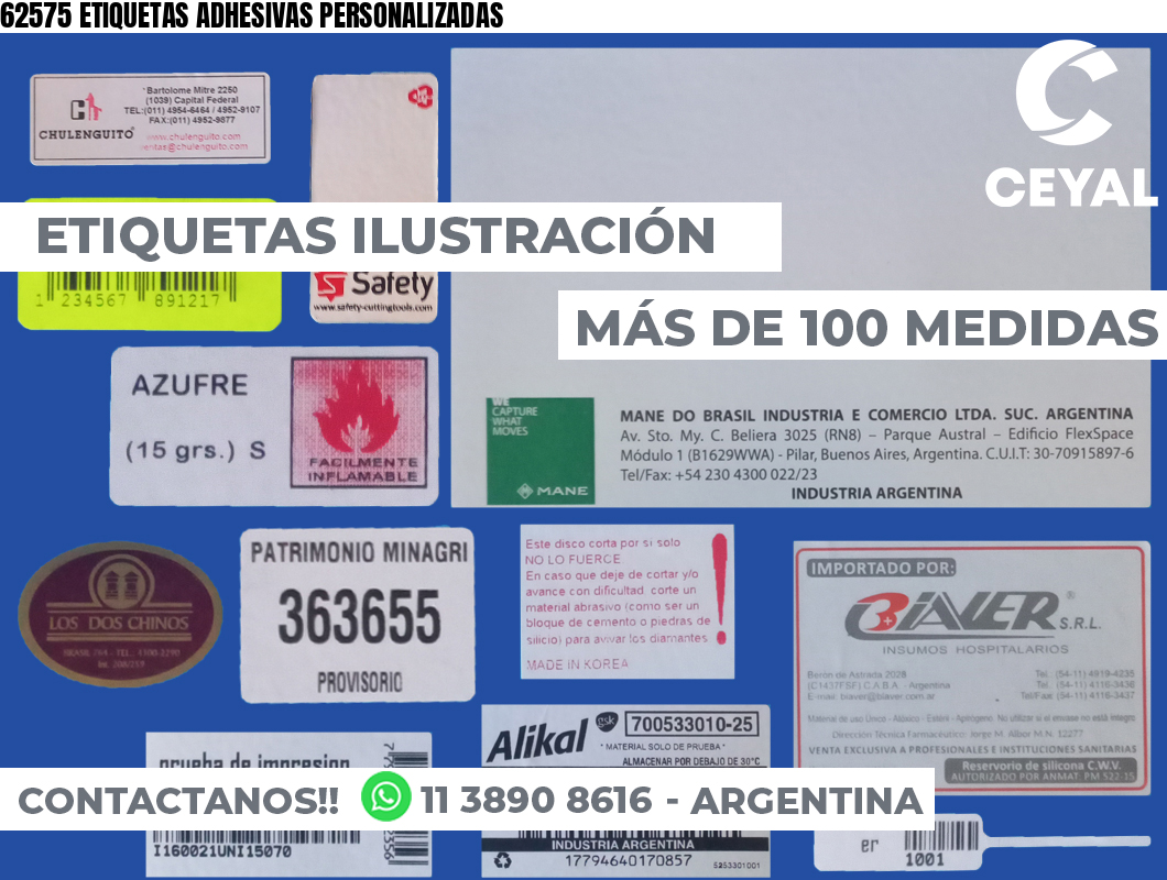 62575 ETIQUETAS ADHESIVAS PERSONALIZADAS