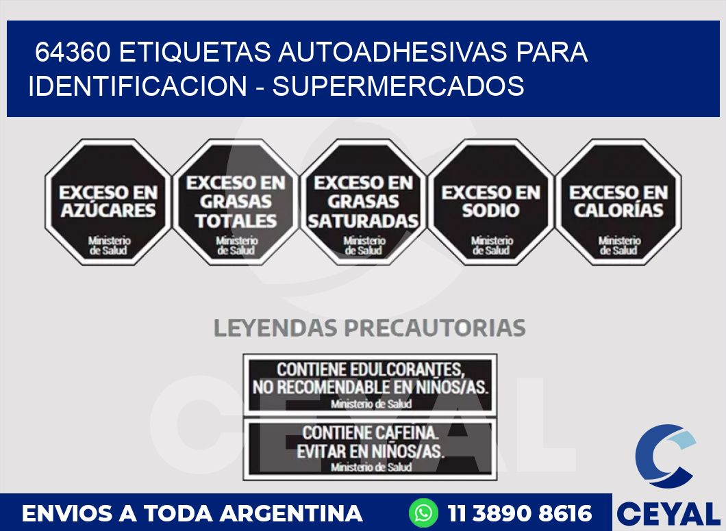 64360 ETIQUETAS AUTOADHESIVAS PARA IDENTIFICACION - SUPERMERCADOS