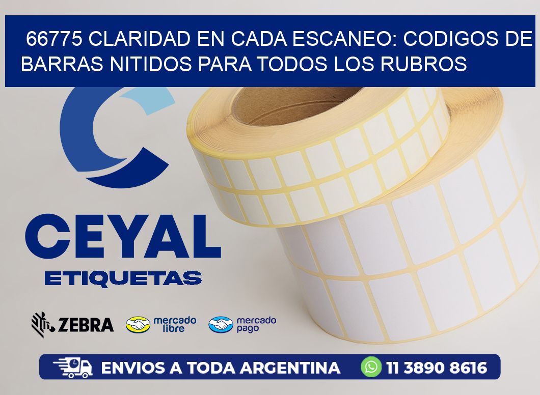 66775 CLARIDAD EN CADA ESCANEO: CODIGOS DE BARRAS NITIDOS PARA TODOS LOS RUBROS