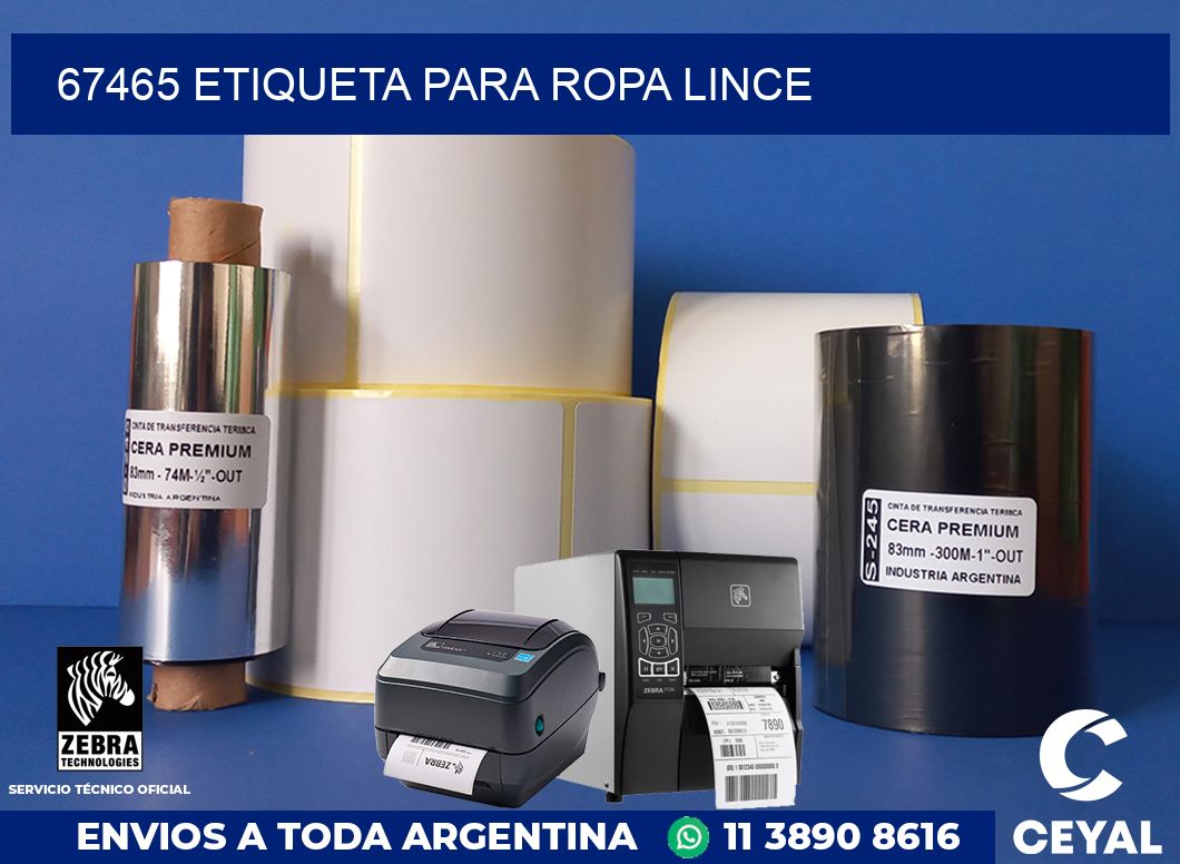 67465 ETIQUETA PARA ROPA LINCE
