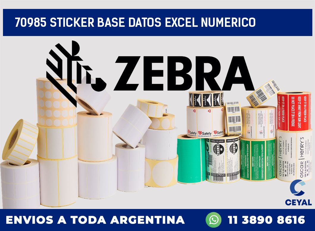 70985 sticker base datos excel numerico