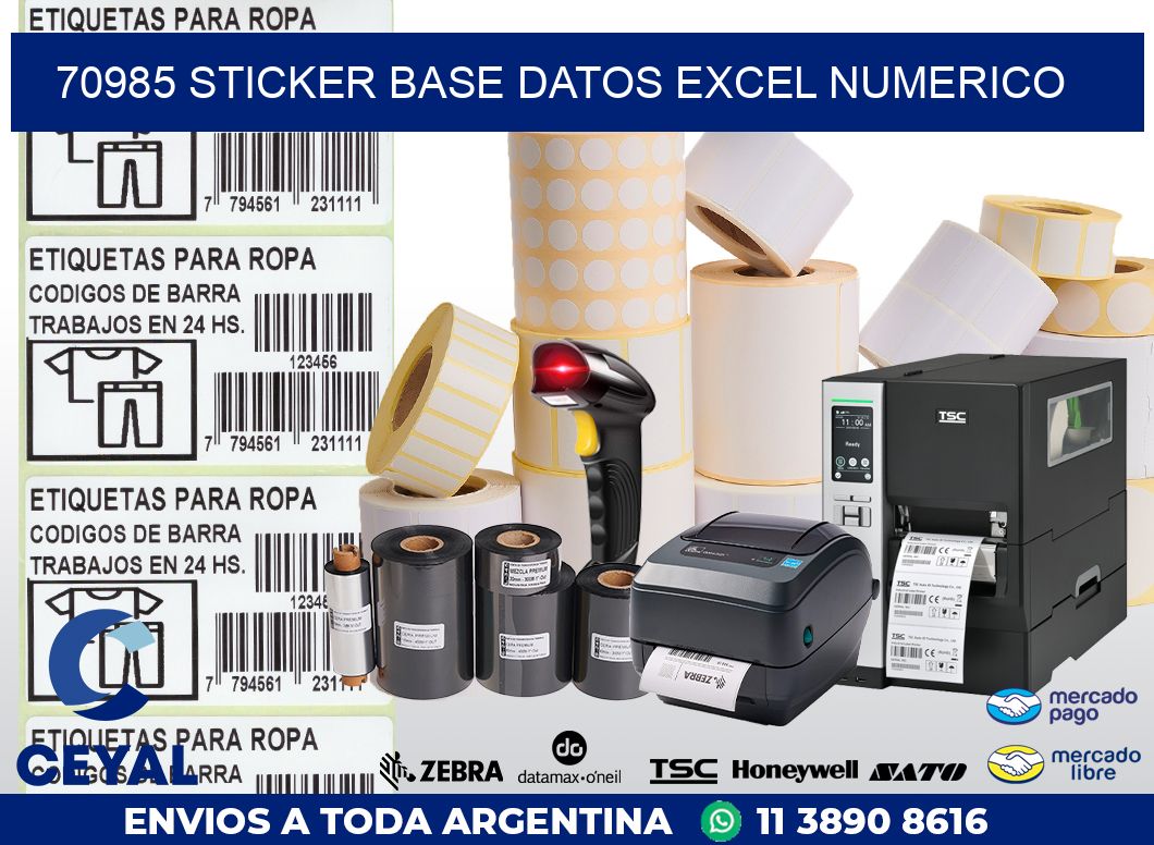 70985 sticker base datos excel numerico
