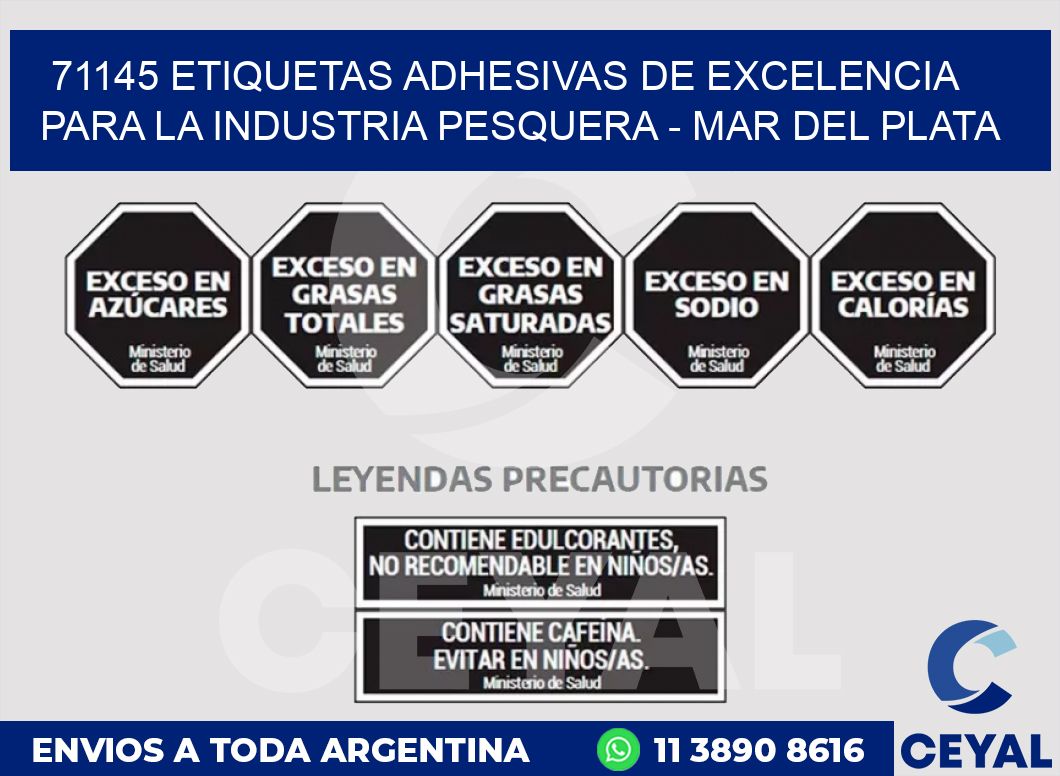 71145 ETIQUETAS ADHESIVAS DE EXCELENCIA PARA LA INDUSTRIA PESQUERA - MAR DEL PLATA