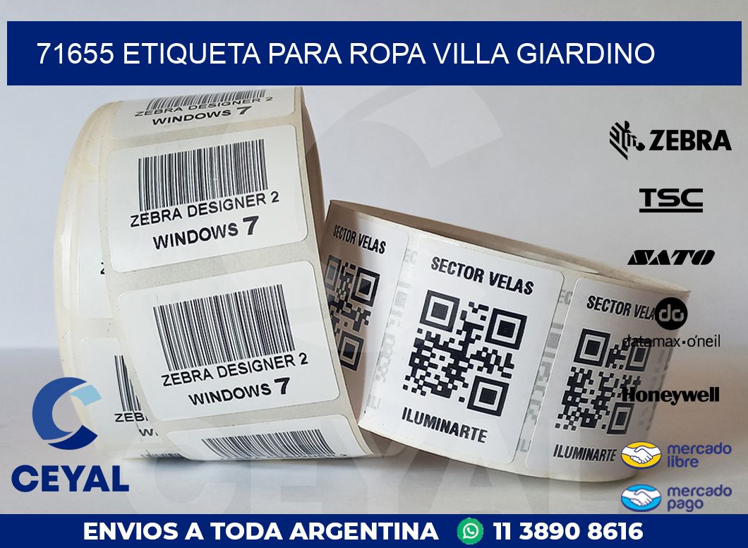71655 ETIQUETA PARA ROPA VILLA GIARDINO