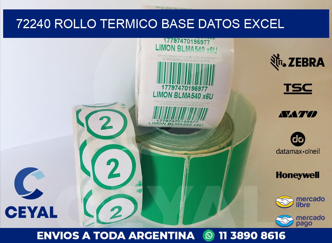 72240 rollo termico base datos excel