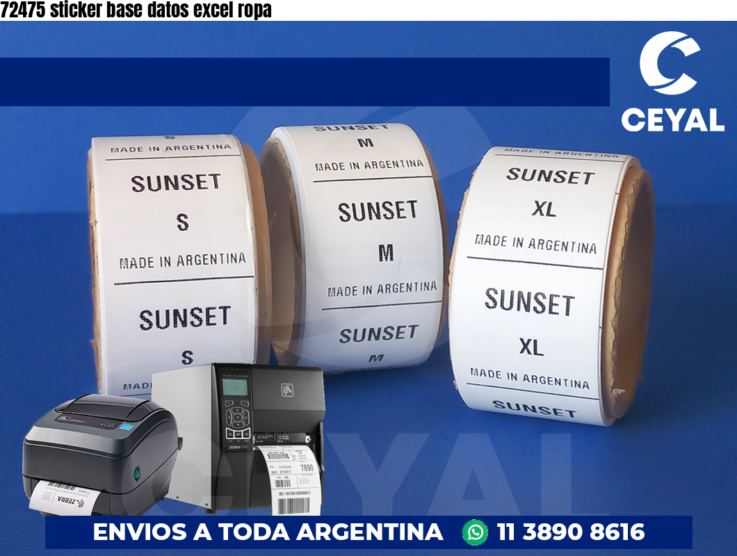 72475 sticker base datos excel ropa
