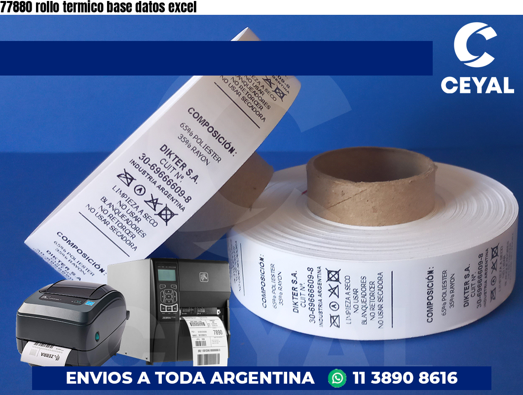 77880 rollo termico base datos excel