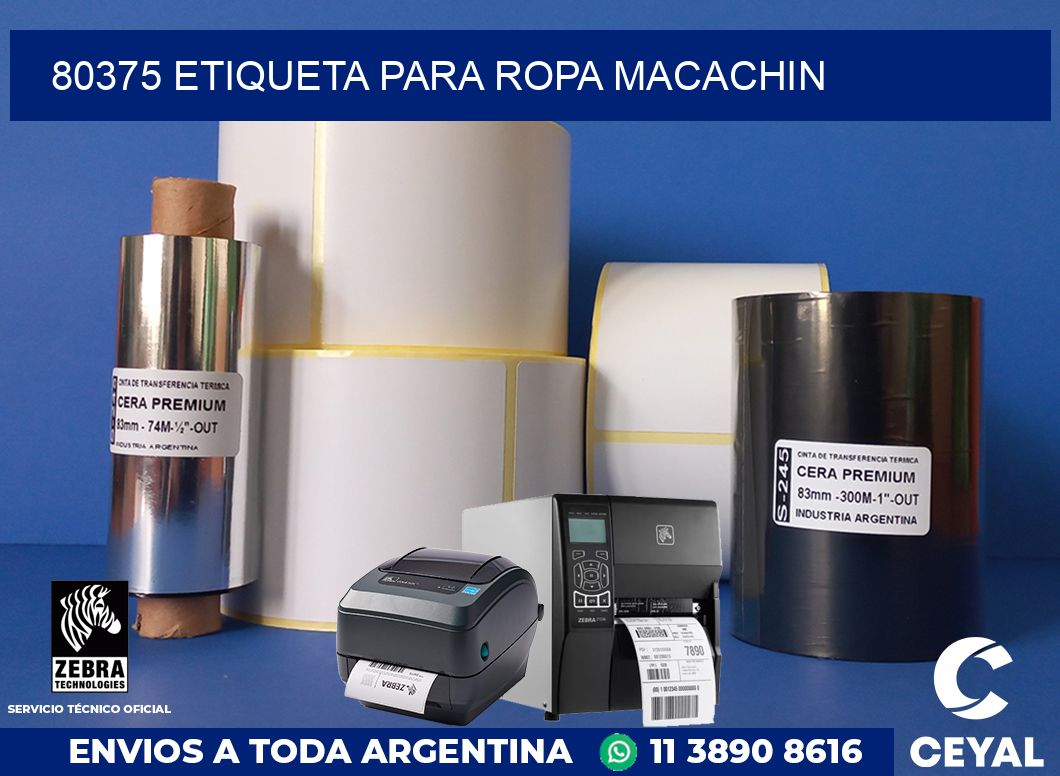 80375 ETIQUETA PARA ROPA MACACHIN