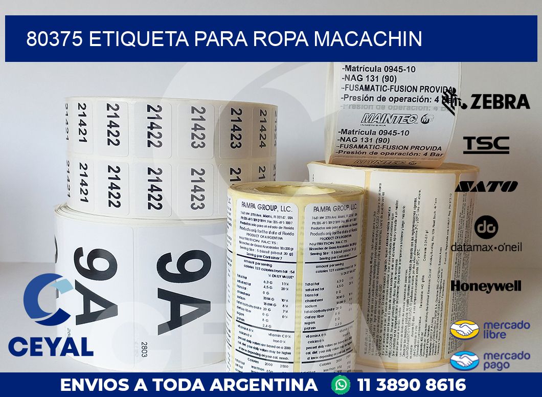 80375 ETIQUETA PARA ROPA MACACHIN