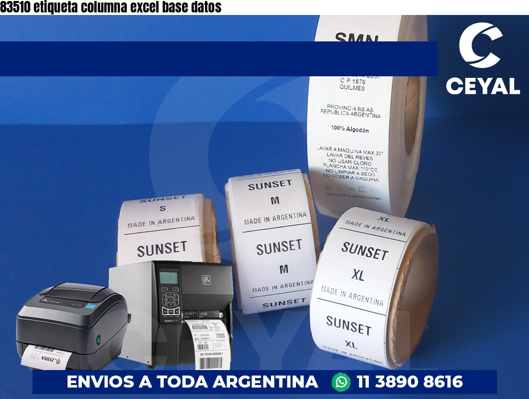 83510 etiqueta columna excel base datos