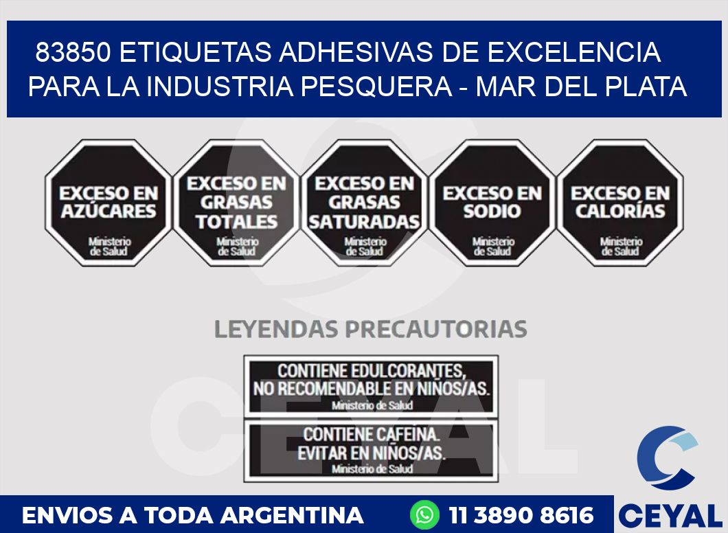 83850 ETIQUETAS ADHESIVAS DE EXCELENCIA PARA LA INDUSTRIA PESQUERA - MAR DEL PLATA