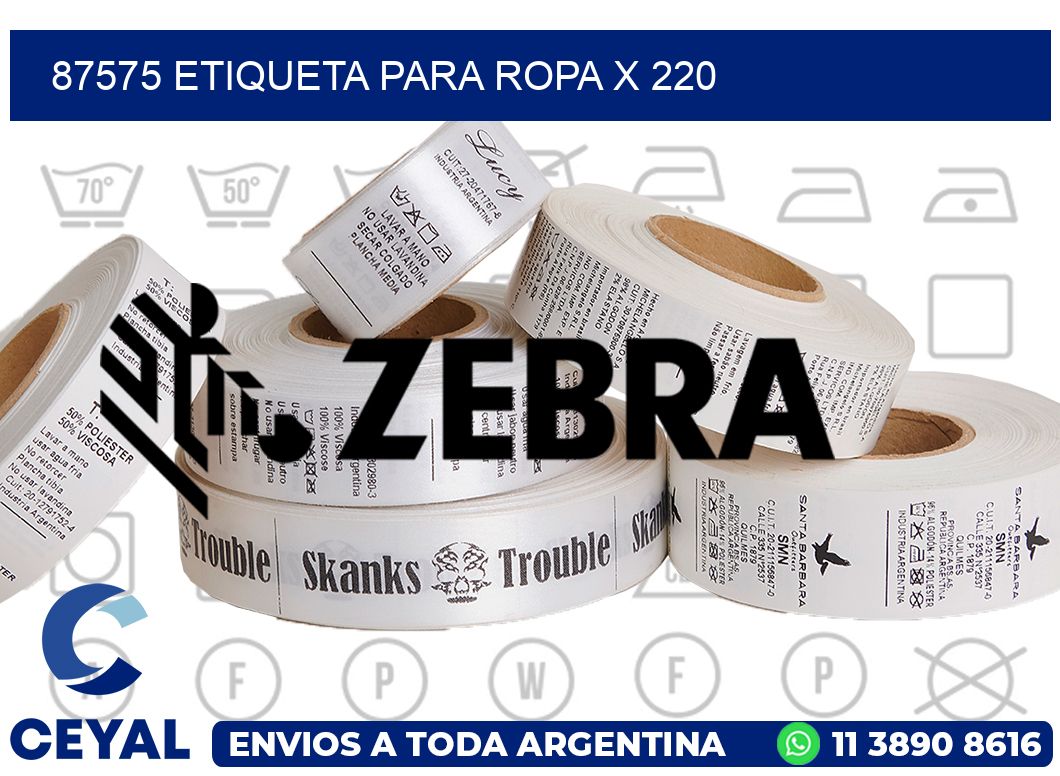 87575 ETIQUETA PARA ROPA X 220