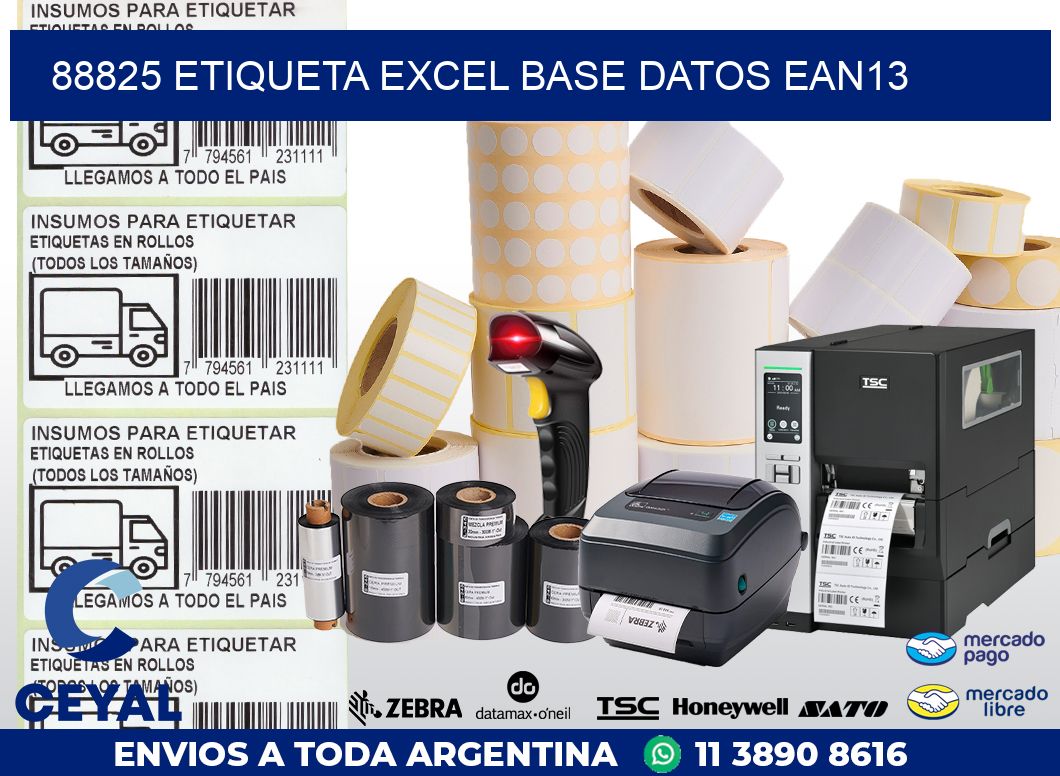 88825 etiqueta excel base datos ean13